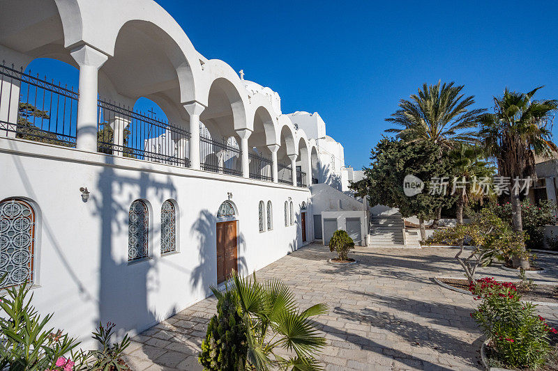 Candlemas Holy Orthodox Metropolitan Cathedral of Firá in Santorini on South Aegean Islands, Greece